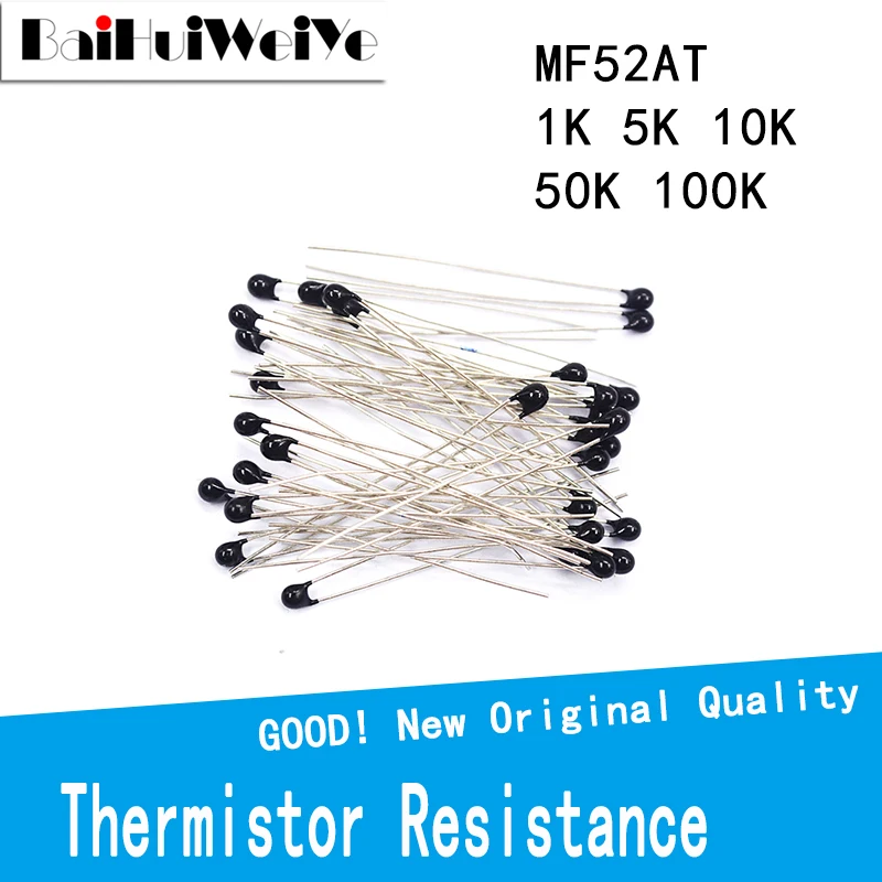 20 szt. Rezystor termiczny termistor NTC MF52 NTC-MF52AT 1K 2K 3K 4.7K 5K 10K 20K 47K 50K 100K 5% 3950B 1/2/3/4.7/K Ohm R