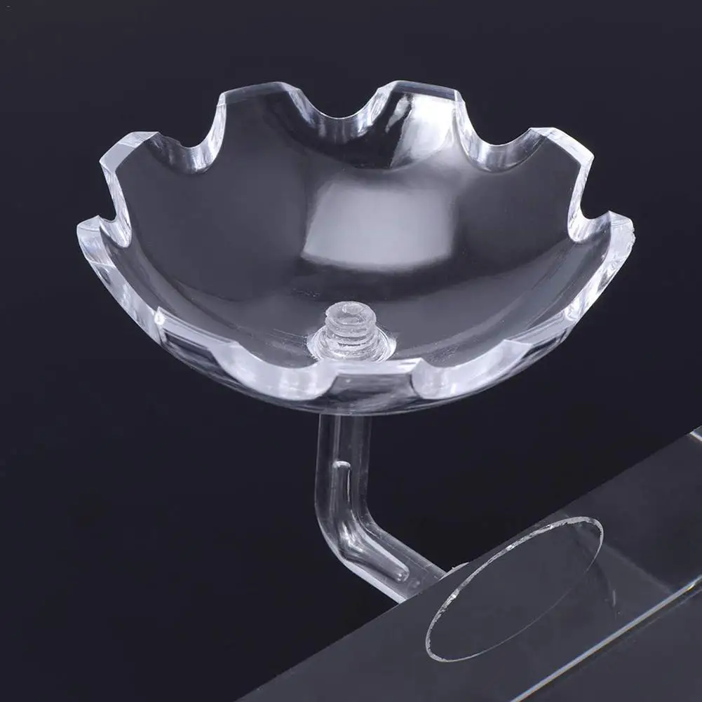 Acrylic Fish Tank Feeder Aquarium Shrimp Feeding Bowl Flower Shape Floating Feeding Cup Holder With Sucker Fish Food Aquarium