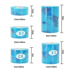 1/6/10 Pcs Blue Camo Muscle Bandage Sports Cotton Elastic Adhesive Strain Injury Tape Knee Muscle Pain Relief