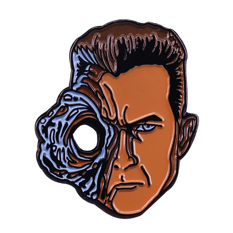 The Terminator James Cameron T-1000 Robert Patrick metal enamel pin science fiction film brooch