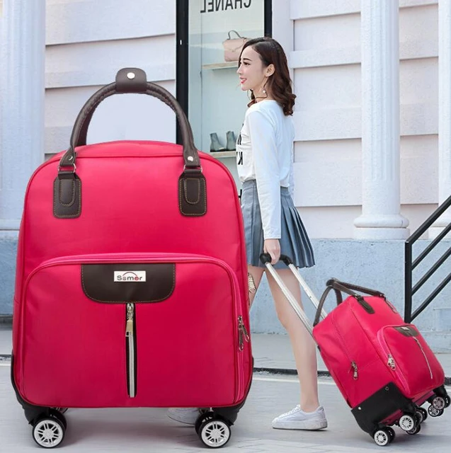 Bolso Con Ruedas Para Mujer Bolsa De Equipaje De Viaje Con Ruedas De Mano Bolsas De Viaje AliExpress