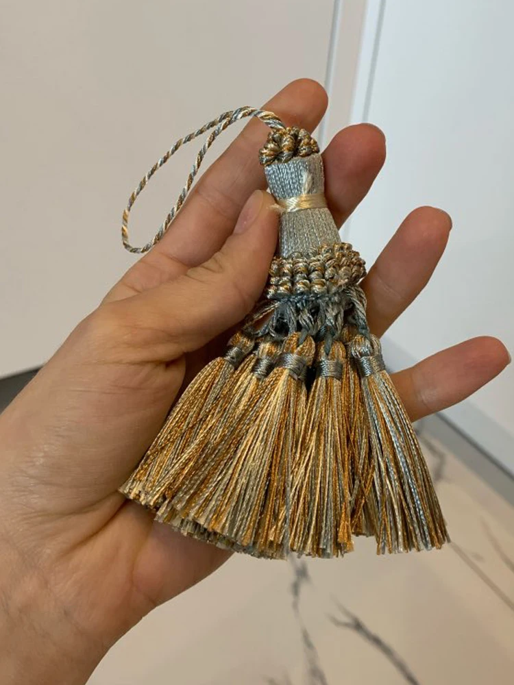 4pcs Tassel Curtain Accessories Hanging Pendant Fringe Silk Thread Pendant Decoration Handmade Crafts Key Tassels