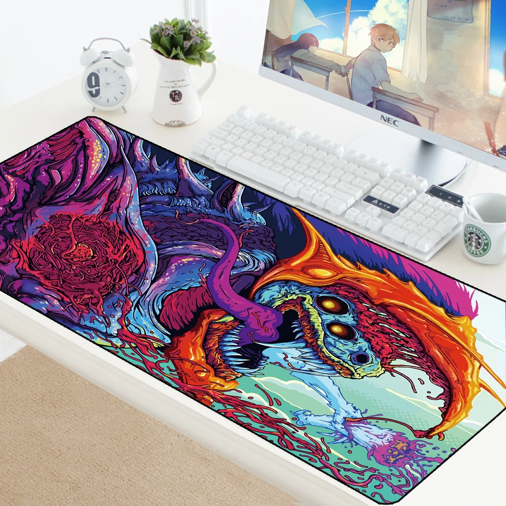 

Large Mouse Pad Gaming Mousepad Anti-slip Natural Rubber Keyboard Desk Mat with Locking Edge CSGO Hyper Beast AWP Game Mouse Mat