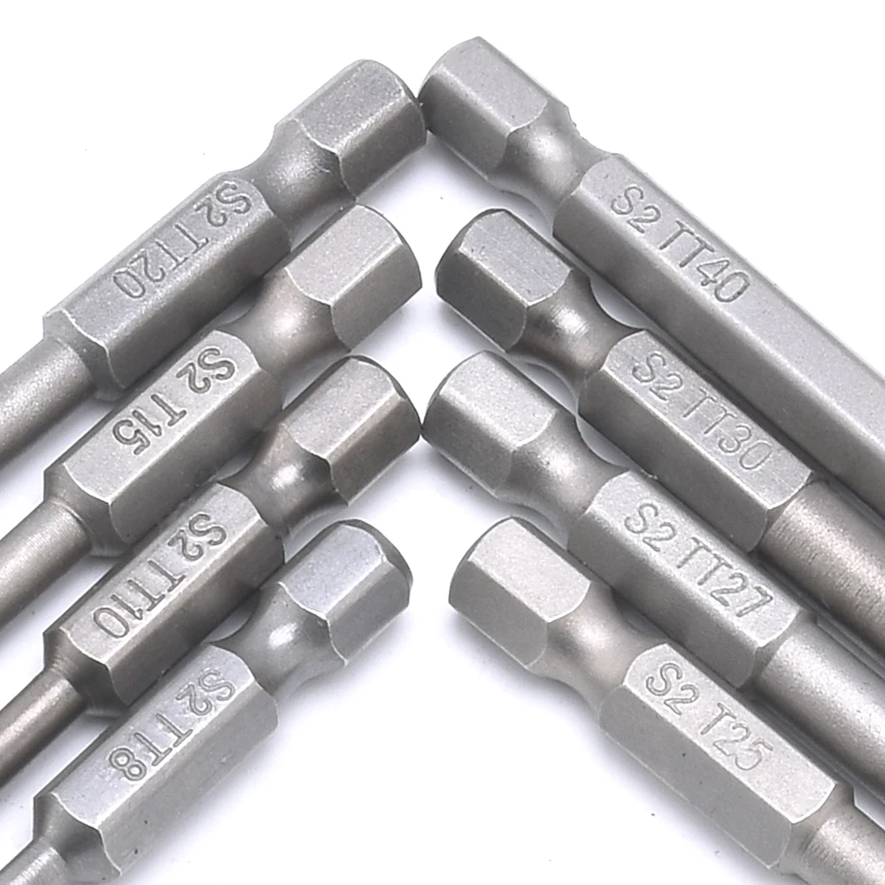8Pcs 10mm Precision Professional Long Torx Screwdriver Bits Set Hex Magnetic Head Length 100mm Hexagon Precision Screwdriver D30