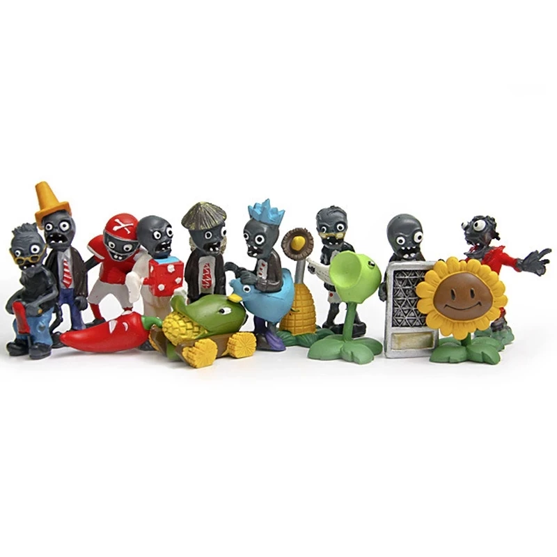 Figuras de acción de Plants vs Zombies, juguetes PVZ, Peashooter, Catus, Nut Hat, Zombies, PVC, regalos para niños, 40 unidades por lote