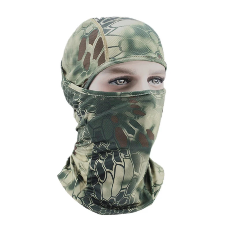 Cagoule de cyclisme pour hommes, motif Python, casquette tactique Cool, Protection solaire respirante, Bandana, Camouflage, écharpe de moto