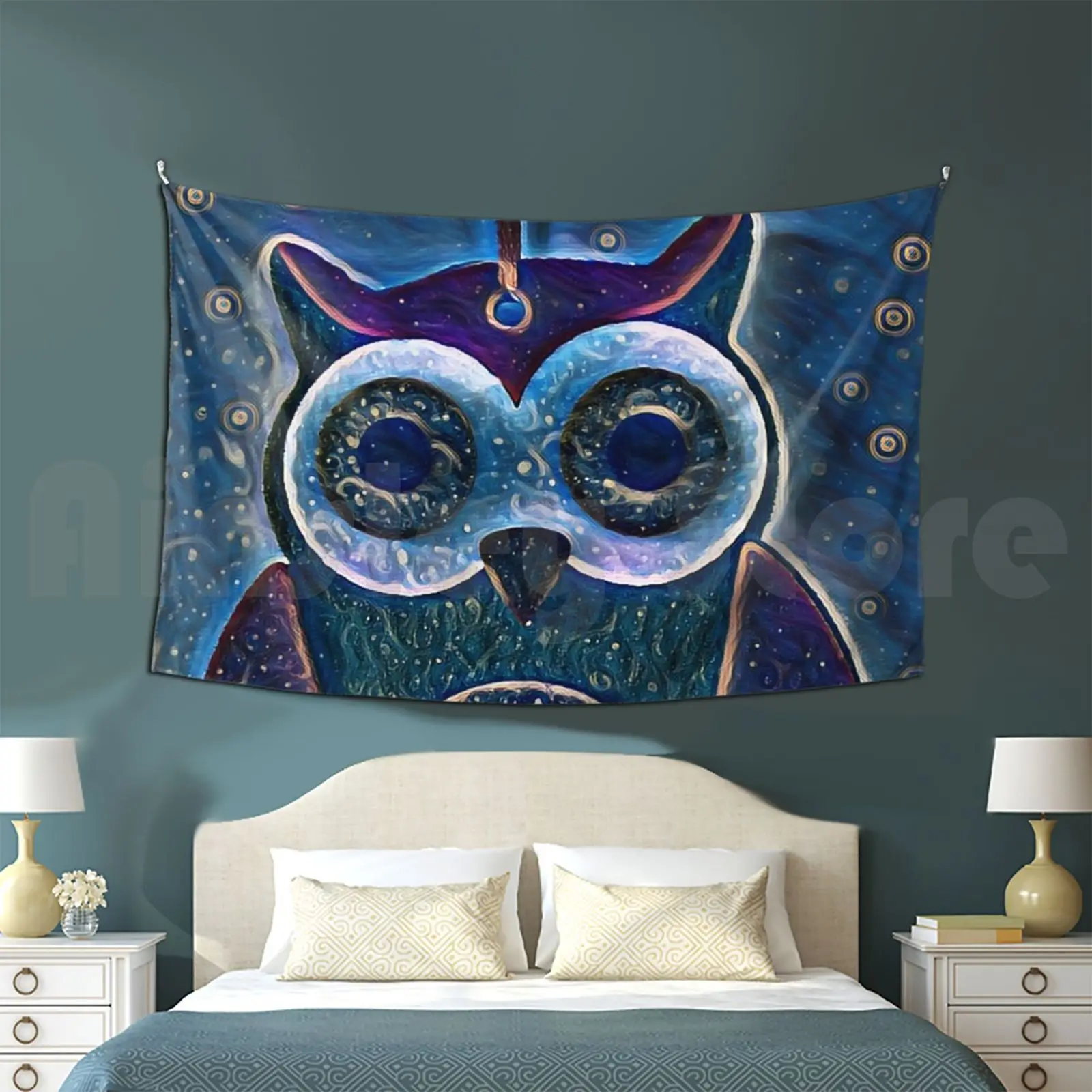 Owl Iv Tapestry Living Room Bedroom Owl Nature Animals Animal Bird Night Owl Wildlife Bear Birds Cute Moon Wild