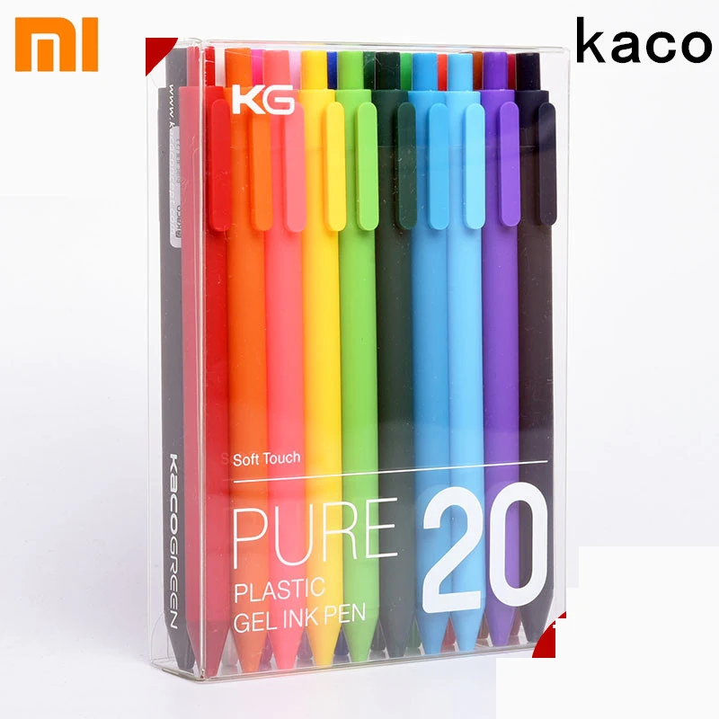 Kaco 20/10 Válogatott színek Bevonható Gél Szárnyak 0.5MM színben tint zökkenőmentes Írásmű számára journals notebooks planner Rajzolás papíráru