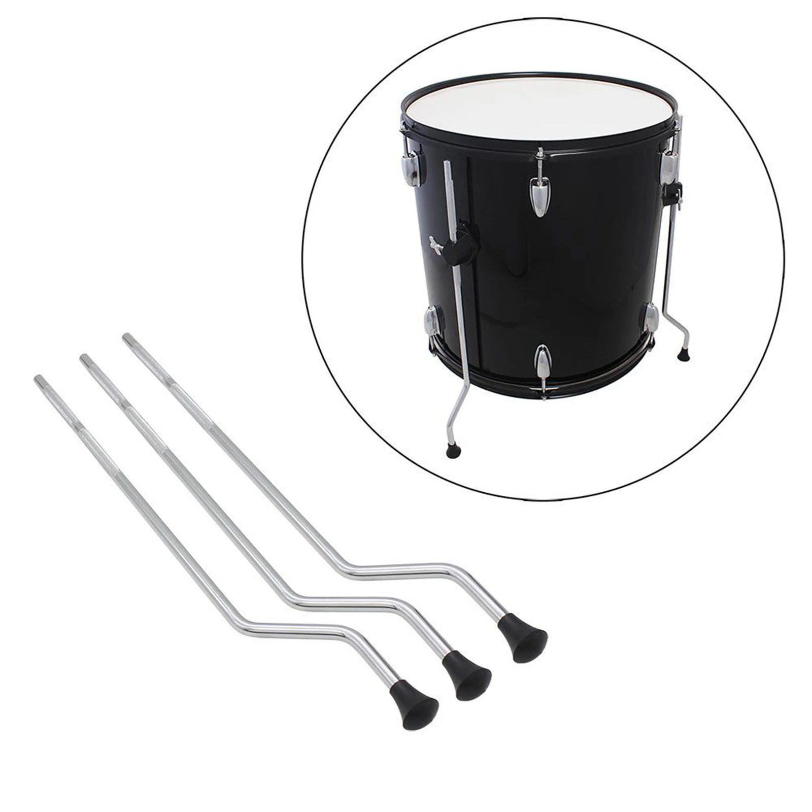 Floor Tom Drum Legs Support Anti-Slip Rubber Feet Surface Plating Anti-Rust Replacement Parts