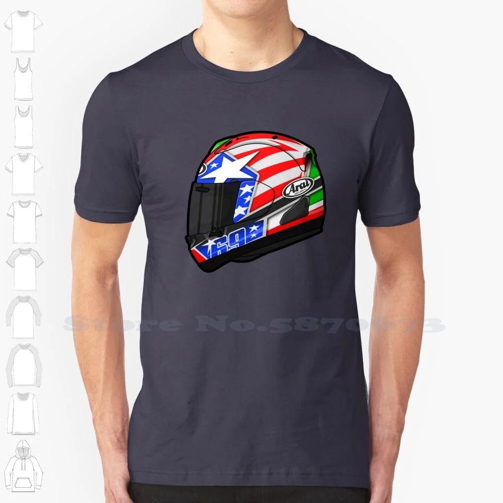 Nicky Hayden 2015 Helmet 100% Pure Cotton T-Shirt Hayden Helmet The Kid Nh69 Legend Rx7 American Ama Wsbk