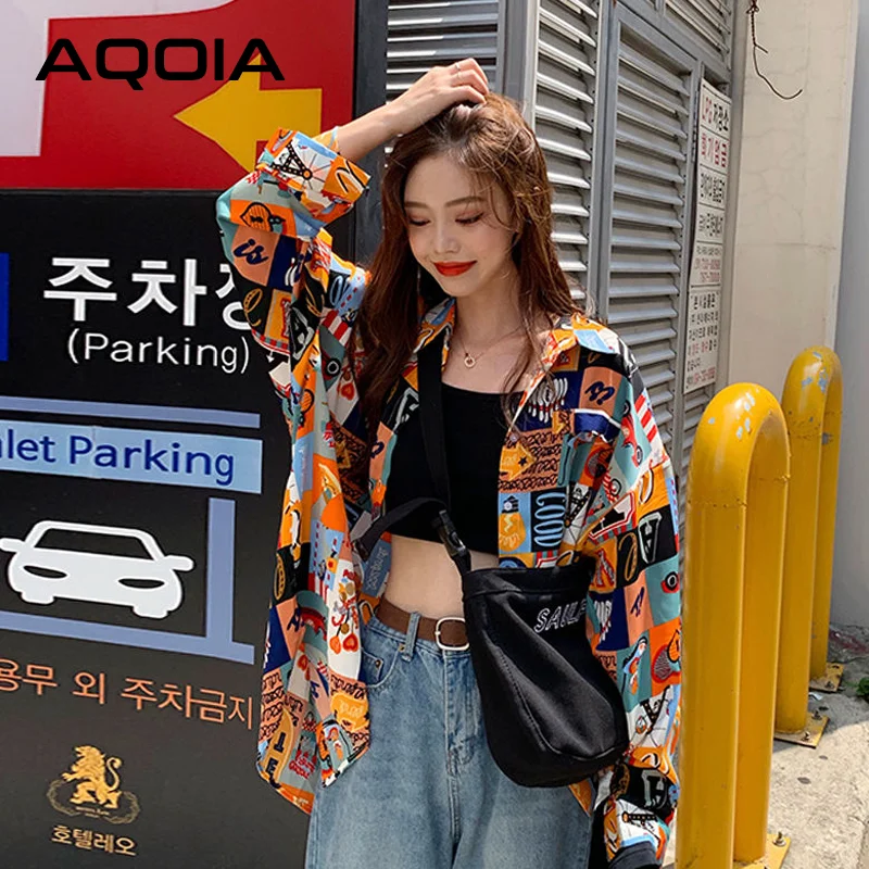 Korean Style Patchwork Long Sleeve Loose Women Blouse Shirt y2k Button Up Oversize Ladies Shirts 2022 Spring Female Tops Clothe