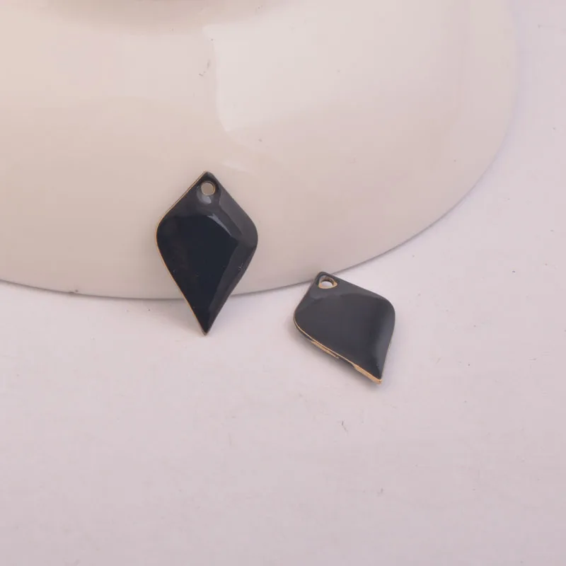 30 Stück 12*18mm Emaille-Doppelseitige Anhänger Kupfer Schwarz Armeegrün Charm DIY Ohrring Schmuckzubehör – Detail 4