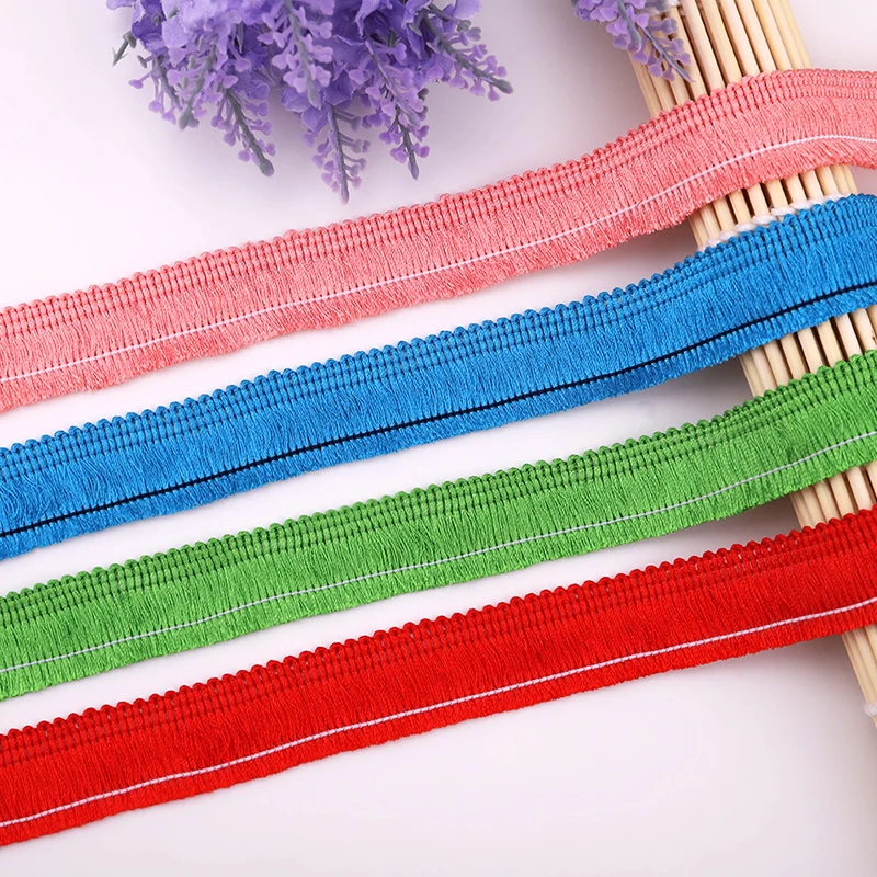 2Yards Color 2cm Polyester Row Lace Decoration Fringe Tassel lace DIY Keychain Latin Dress Crafts Curtain Accessories Ribbon