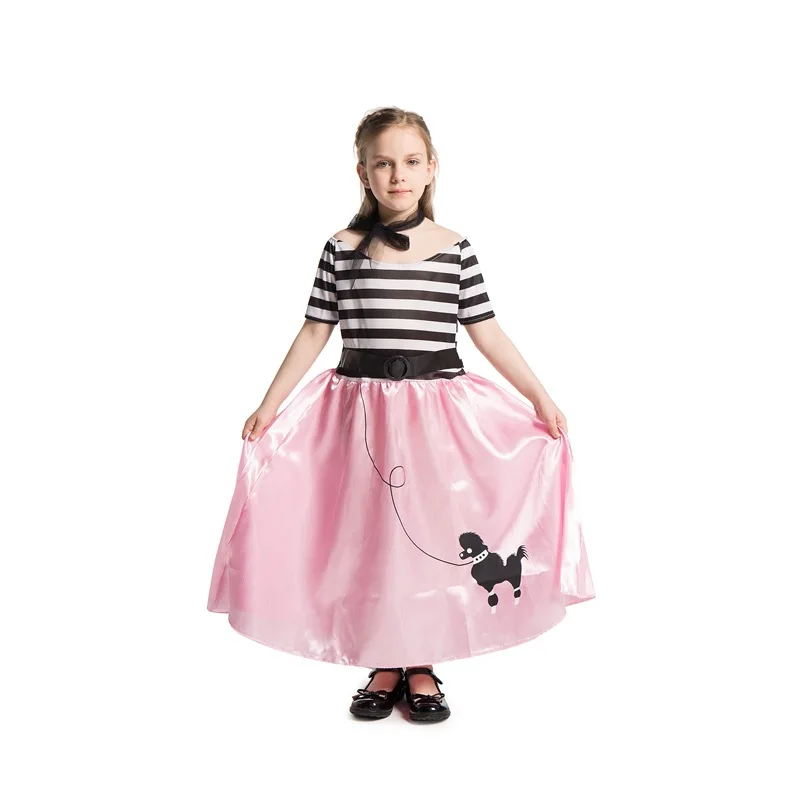 Le ragazze ripristinano i modi antichi carino rosa barboncino cucciolo animali domestici vestito operato Costume Cosplay di Halloween