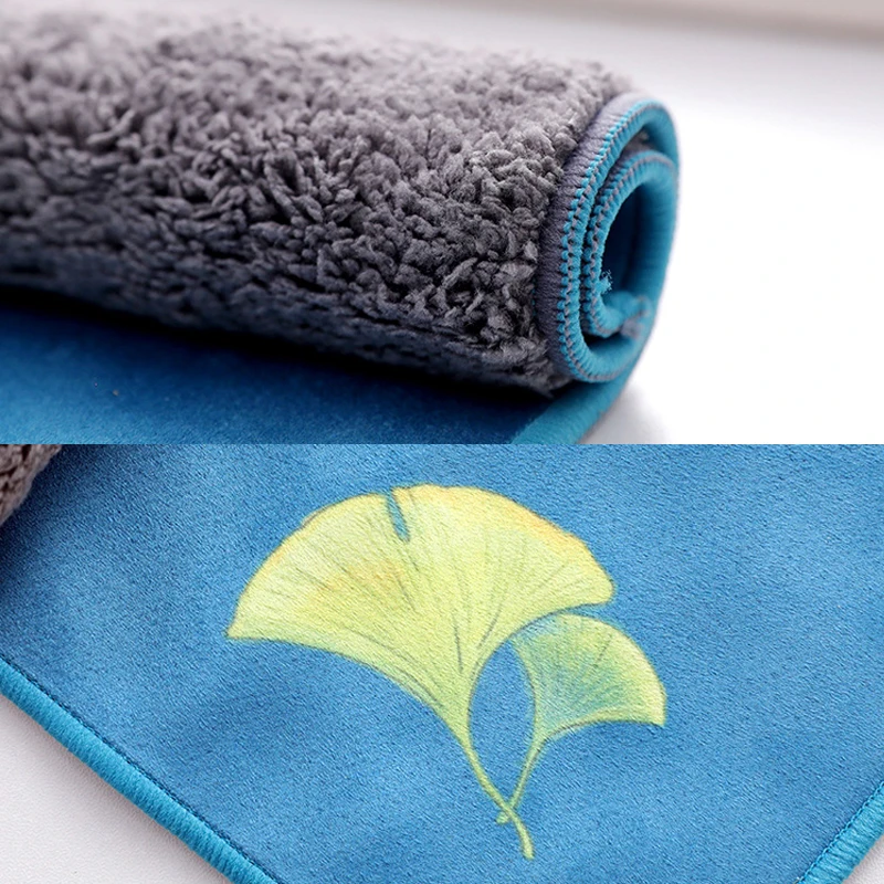 Tea Towel Microfiber Imitation Deerskin Double Layer Kung Fu Tea Set Towels Hand-painted Thickened Cleaning Cloth Kitchen Rag