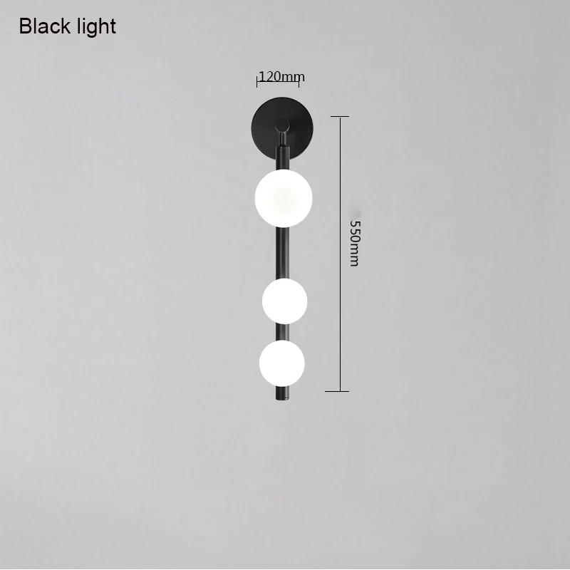 Moderne wandlamp met bolvormig design, decoratieve luxe wandverlichting voor gang, tv-achtergrond, gouden zwarte spiegel, G9-bedlampje voor naast het bed.