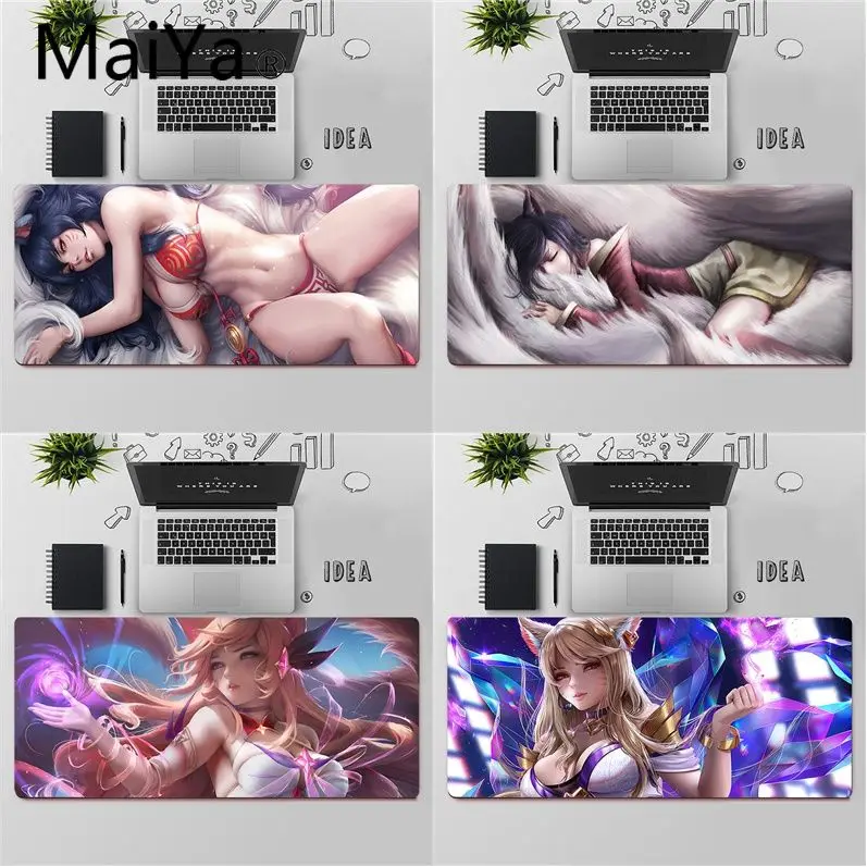 

Maiya League of Legends Sexy Ahri Natural Rubber Gaming mousepad Desk Mat Free Shipping Large Mouse Pad Keyboards Mat