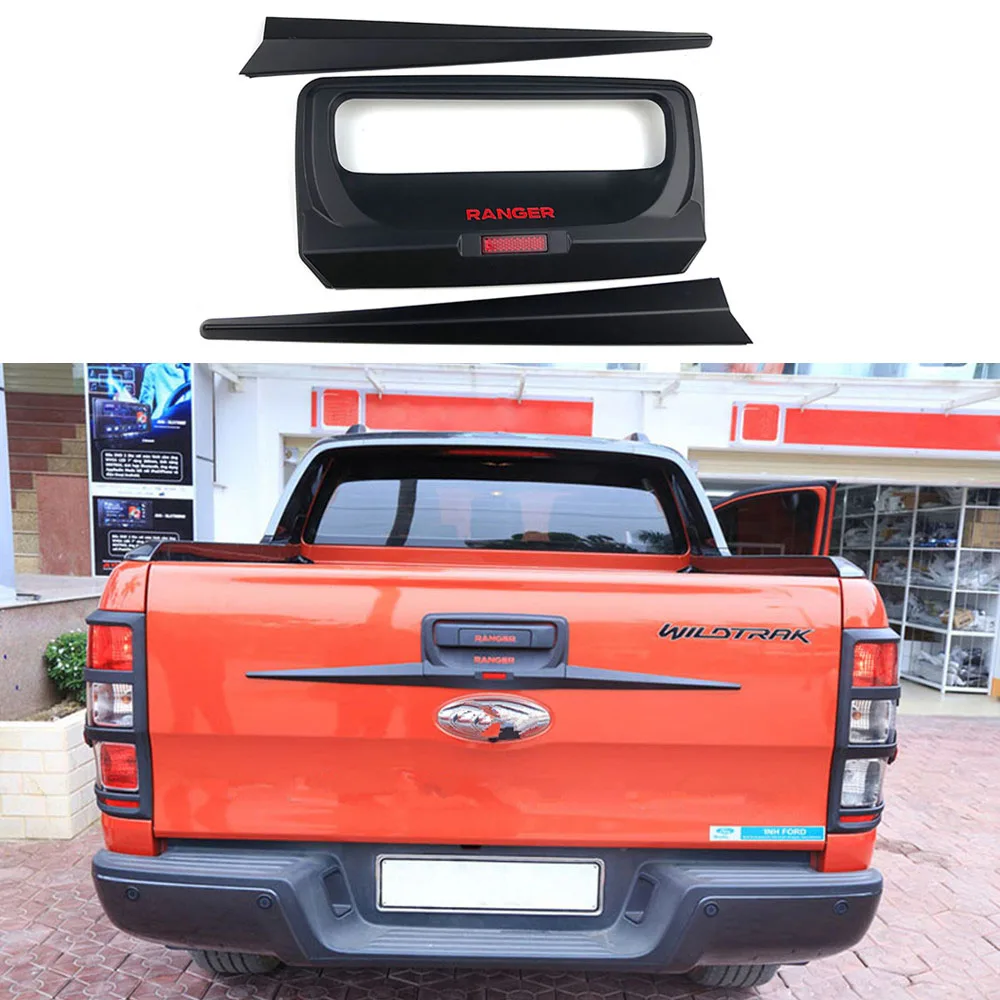 

Tail Gate Rear Door Handle Cover For Ford Ranger T6 T7 T8 2012-2020 Wildtrak Car Styling Black Tailgate Trim