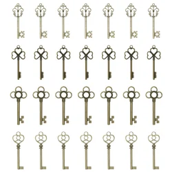 Vintage Mixed Skeleton Keys Flying Keys Charms Antique Bronze Alloy Metal Pendants For DIY Handmade Jewelry Accessories Making