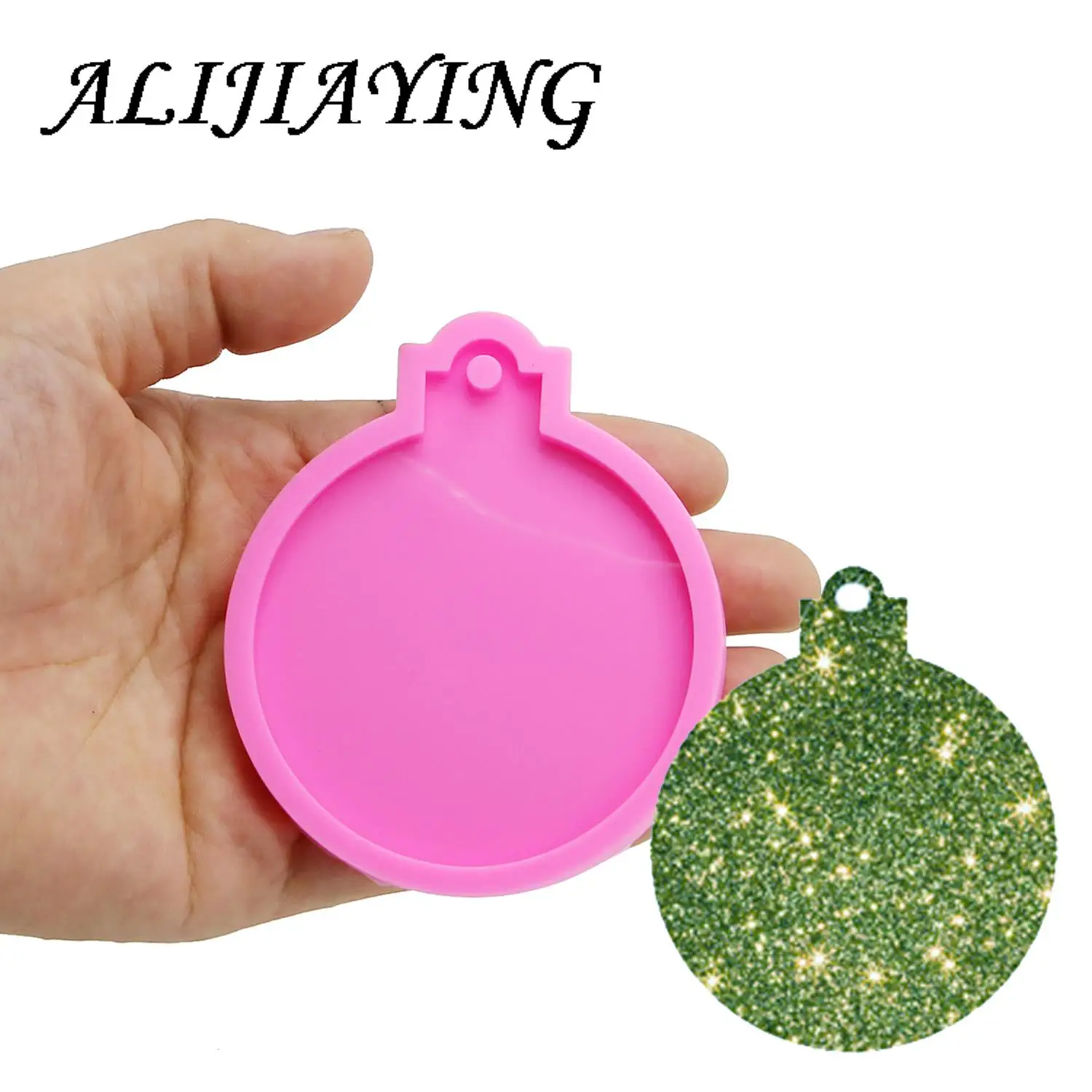 DY0108 Shiny Christmas Decoration House/Tree/Socks/Lights/Circle silicone Mold, Round Resin Epoxy Craft DIY Mould 4