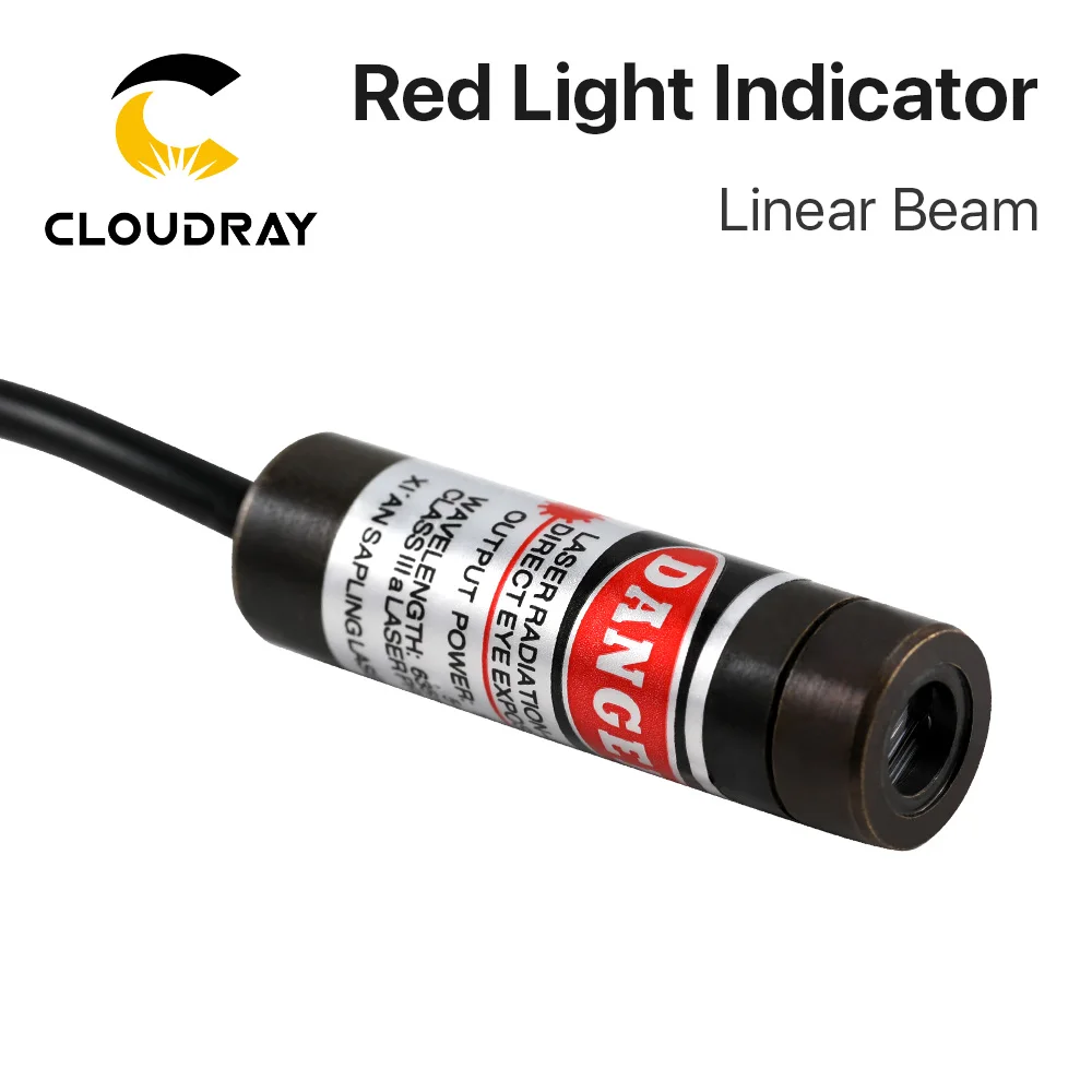 Cloudray-Technologie de faisceau laser réglable pour machine de découpe de pierre, lumière rouge, indicateur, faisceau linéaire, 25x110mm, 12x40mm, 5V, 650nm