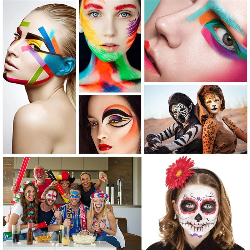 SFX Make-up-Set, 12-farbig, Gesichts- und Körperbemalung, Öl, Bühne, Spezialeffekte, Halloween, Wunde, Narbe, Wachs, Make-up, gefälschte Schorf, Blutspatel, Farbe – Detail 23