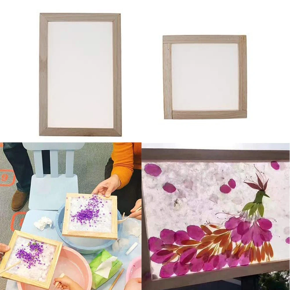 Paper Making Frame Screen Diy Wood Paper Making Papermaking Mould Crafts Handcraft Paper Recycling Tools Wooden Deckle 20x30cm