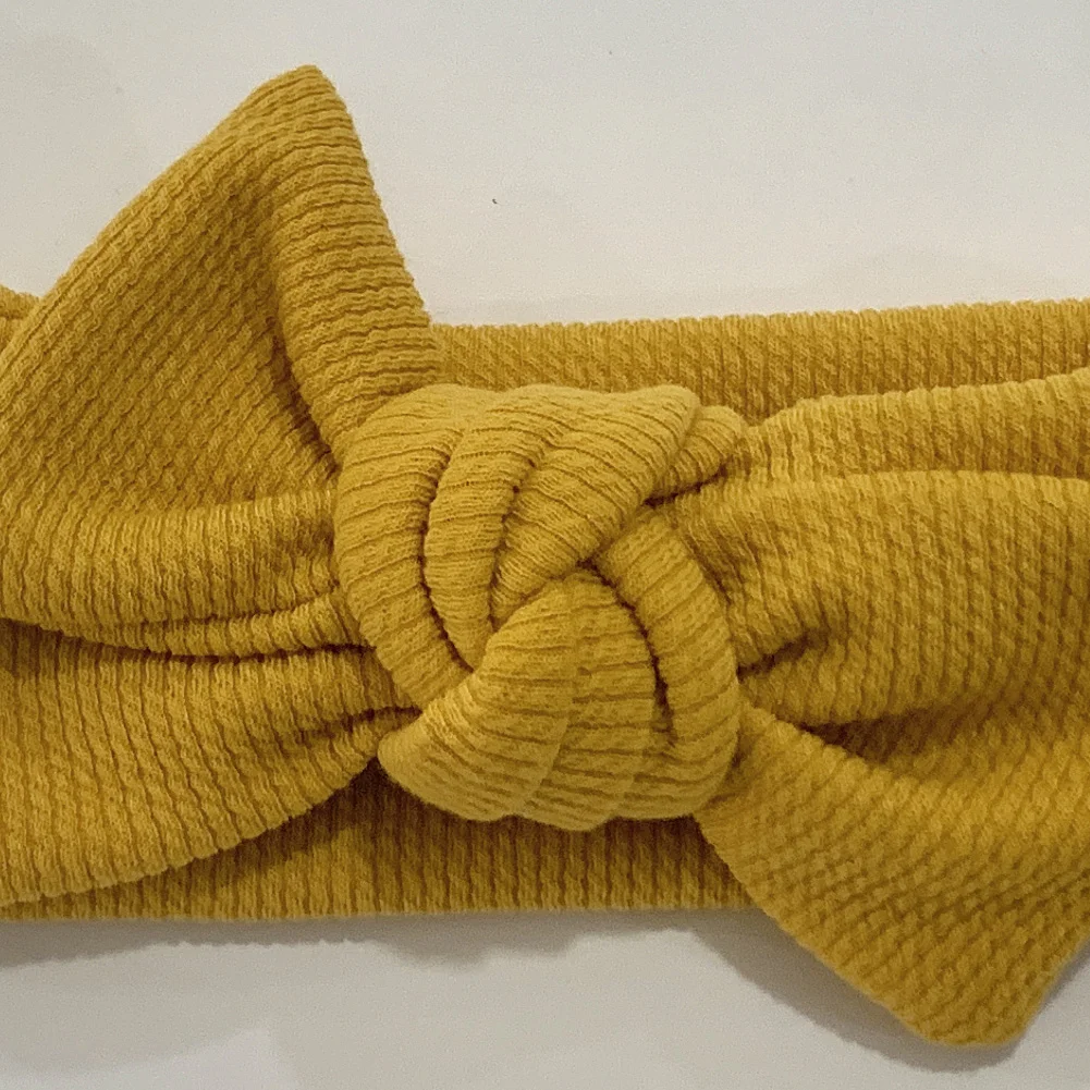 Baby Bow Headband Thick Ribbed Solid Headwrap Autumn Winter Knot Knitted Hair Bands Newborn Boy Girl DIY Hair Accessories