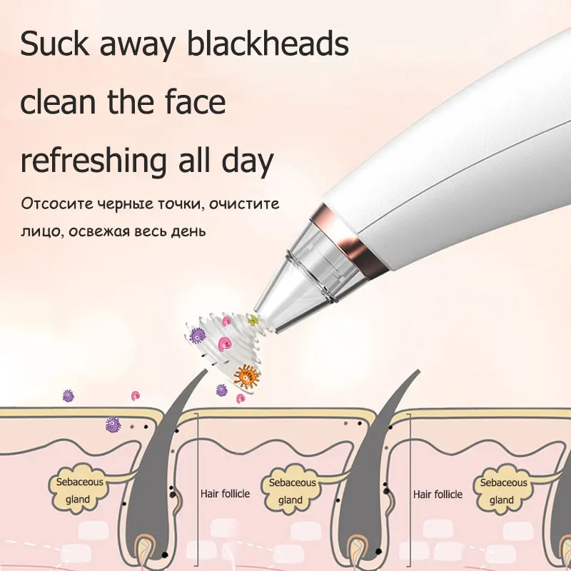 Acne Black Dot Puistje Comedondrukker Elektrische Vacuüm Voor Gezicht Cleaner Porie Tegen Zwarte Stippen Gezichtsreiniging Huidverzorging Tool
