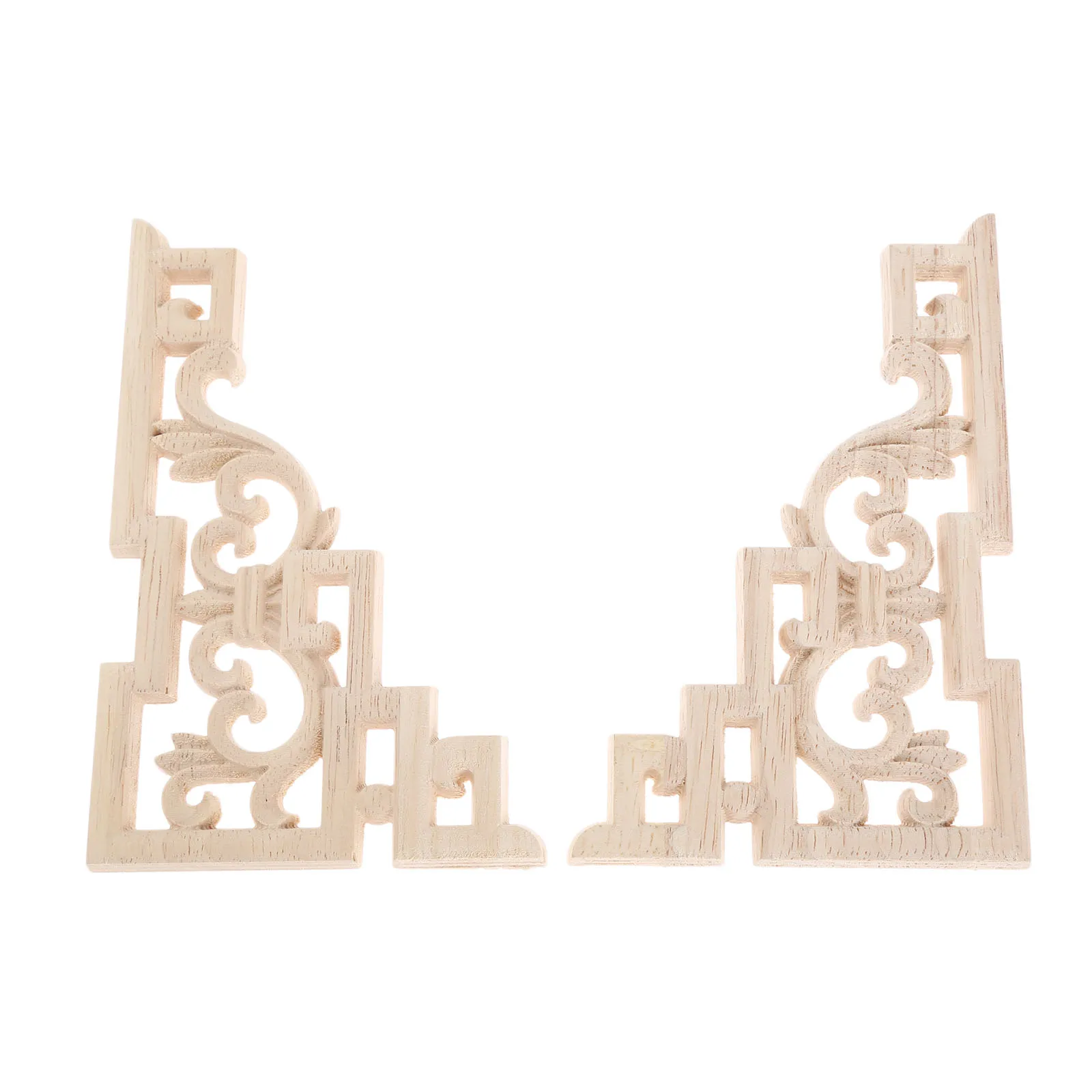 2Pcs 15*10 centimetri di Legno In Stile Euopean Intagliare Della Decalcomania In Legno Intagliato Angolo Applique Telaio Porte di Casa Mobili Arredamento figurine Artigianato
