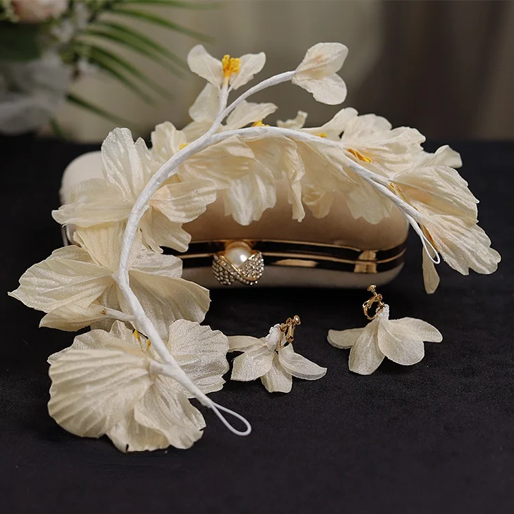 New Exquisite Champagne Petals Hairband Bridal Headwear Wedding Headpiece