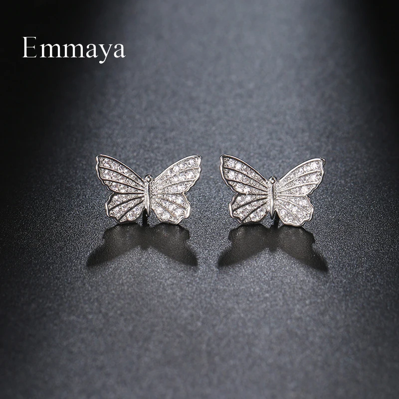 Emmaya New Fashion Butterfly Appearance Earring With High Quality Zirconia Jewelry Banquet Distinctive Cute Ornament