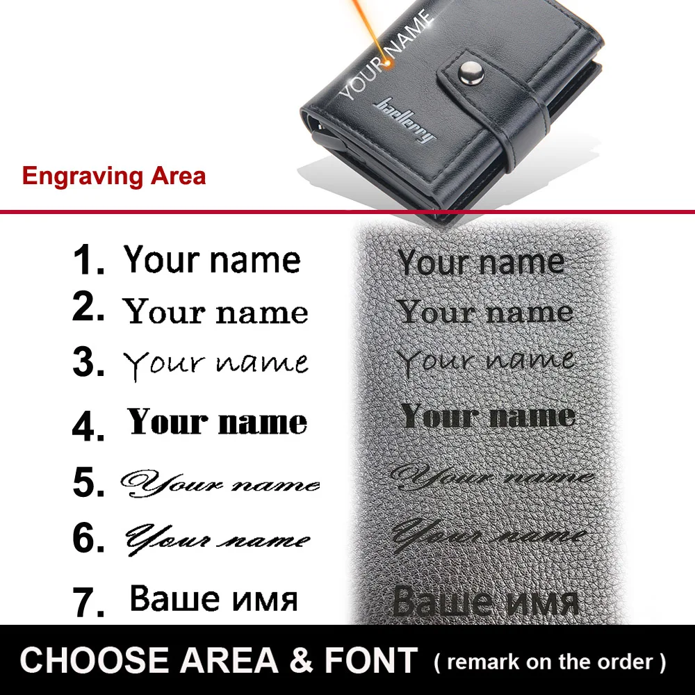 Мужские кошельки для карт Rfid 2023, свободное имя, индивидуальные застежки, маленькие кошельки для карт, тонкий мини-кошелек из искусственной кожи, качественные мужские кошельки