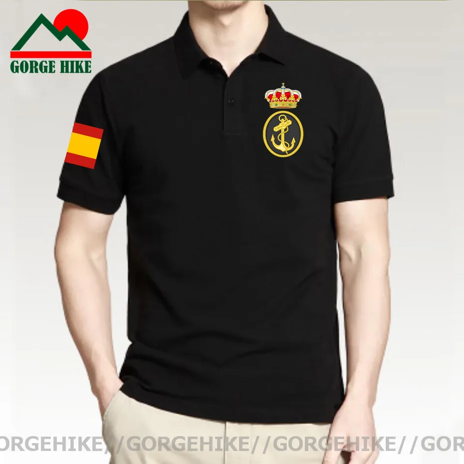 Kingdom of Spain Marines Espana ESP Spanish Spaniard country Short sleeve casual mens Polo Shirts fashion Sportswear Polo Shirt