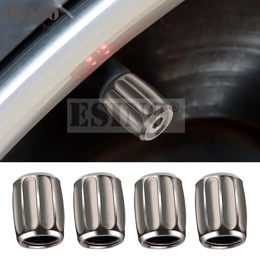 4 x New Titanium Black Car Styling Anti-theft Copper Wheel Tire Valve Stem Caps Zinc Alloy Wheel Tire Stem Air Valve Caps