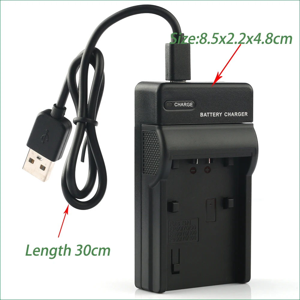 LANFULANG NP-FH50 NP FH50 USB Camera Battery Charger for Sony DSC-HX1 HX100 HX200 DSLR-A230 A290 A330 A380 A390 HDR-TG3 TG3E TG5