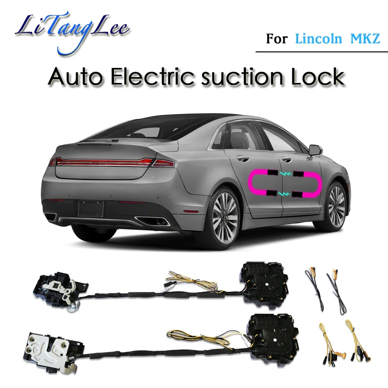 For Lincoln MKZ 2017~2019 Car Soft Close Door Latch Pass Lock Actuator Auto Electric Absorption Suction Silence Closer