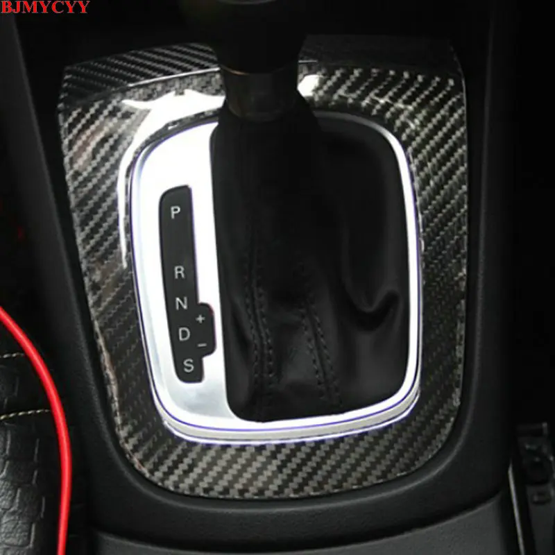 BJMYCYY 2PCS/SET Automobile carbon fiber shift panel patch for Audi Q3 2014-2018