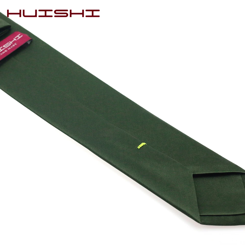 HUISHI 1200 Needles 6cm 8cm Blackish Green Men Ties 2019 New Man Fashion Dark Green Slim Tie Business Green Tie For Men