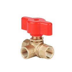 1pcs 2 points T-shaped all-copper three-way ball valve mini on-off valve for car washers