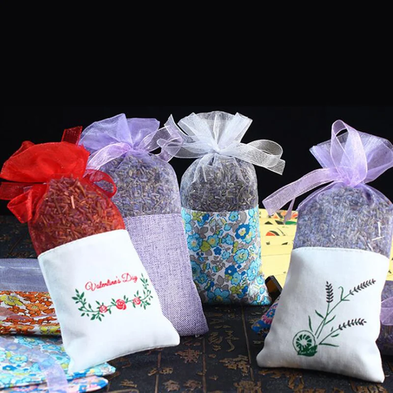 30pcs Empty Lavender Rose Bags Fragrance Sachets Bag For Relaxing Organza Cloth Jewelry Cosmetic Gift Packaging