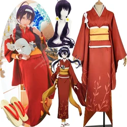 Anime Bungou Stray Dogs Cosplay Costumes Kyoka Izumi Cos Halloween Party Cos Women's Japanese Bathing Suits Dress shoes and wigs