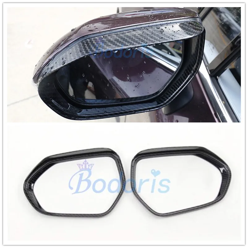 

For Toyota Corolla 2019 Carbon Fiber Color Rear View Rain Eyebrow Weatherstrip Mirror Rain Shade Guard Car-styling Accessories