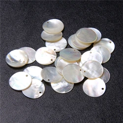 20mm Flat Round Natural Mother of Pearl Shell Bead Coin White Pearl Oyster Shell Charms for Jewelry Making Necklace Handmade DIY