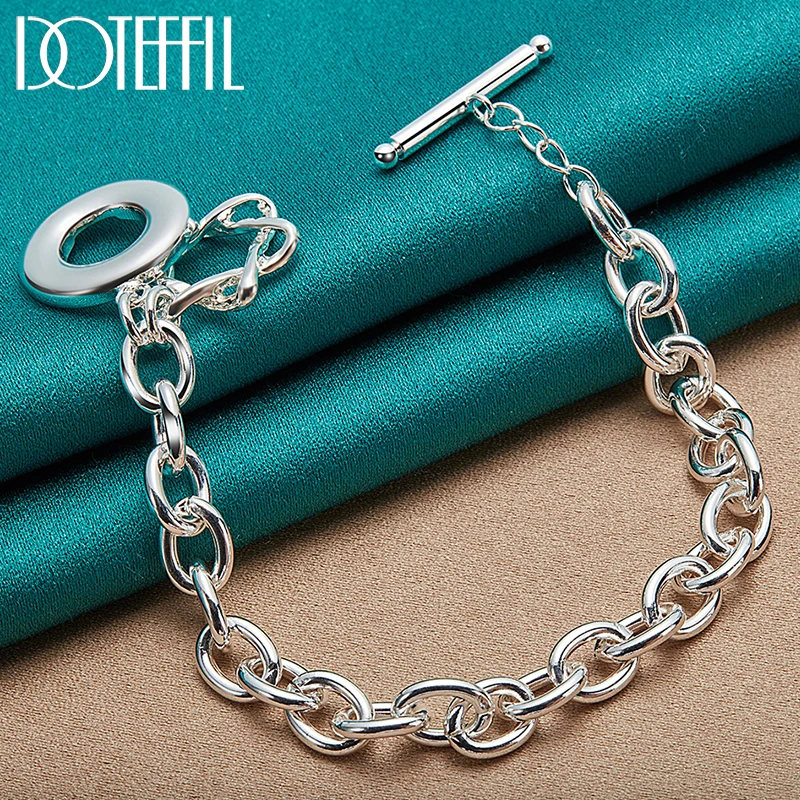 

DOTEFFIL 925 Sterling Silver Star Pendant Bracelet Chain OT Buckle For Women Man Charm Wedding Engagement Fashion Party Jewelry