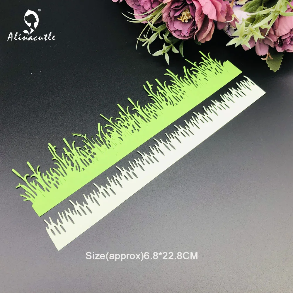 Alinacutle Slimline Metal Cutting Die Cut 2pc Grass Scrapbooking Paper Craft Handmade Album Card Punch Art Knife