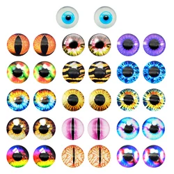 10-50PCS Glass Demon Dragon Eyes Cabochons Round 6-30mm Animal Cat Eye Mix Pupil Cameo For Craft DIY Jewelry Making Accessory