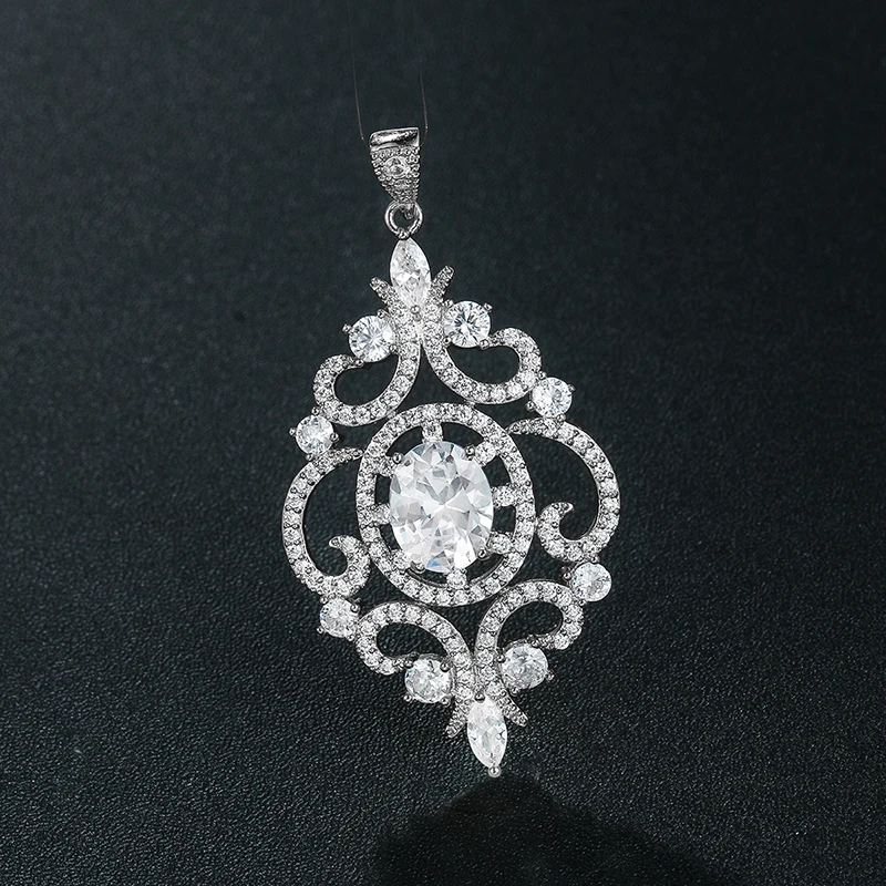 WEIMANJINGDIAN Brand Exquisite Cubic Zirconia CZ Crystal Art Deco Pendant Charms