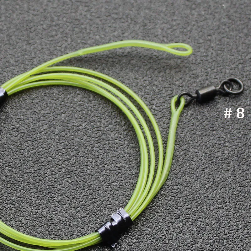 SafeZone Leader Ring Swivel Weed 30IB Test Carp Fishing Rig Flurocarbon Leadcore Leader with Flexi Ring Swivels  fit lead clips