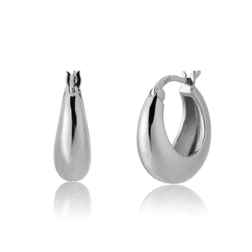 ANDYWEN 925 srebro 12mm owale obręcze złota Huggies luksusowe 2020 Rock Punk Party piercing kobiety moda biżuteria Pendiente — zdjęcie 3